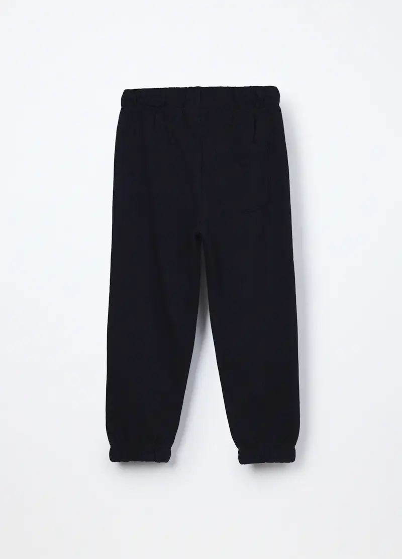 Jogger In French Terry Di Puro Cotone Ragazzo, Bambino, Blu scuro miniatura 2