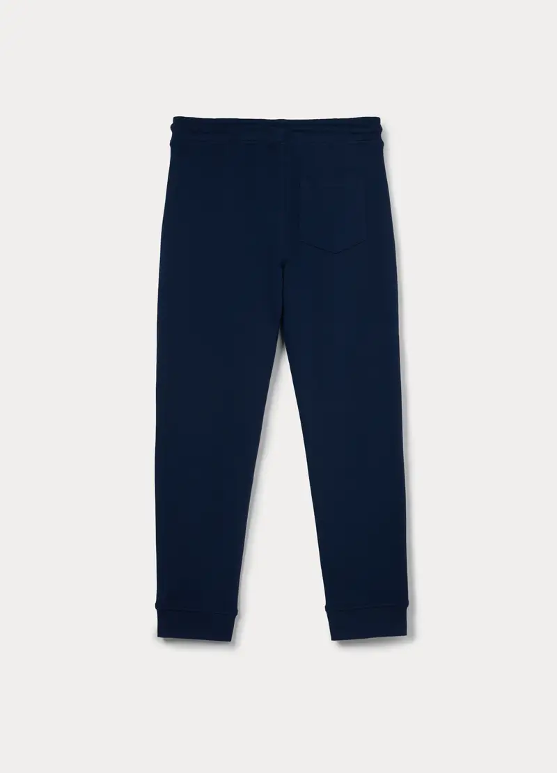 Jogger In French Terry Di Puro Cotone Ragazzo, Bambino, Blu scuro miniatura 2