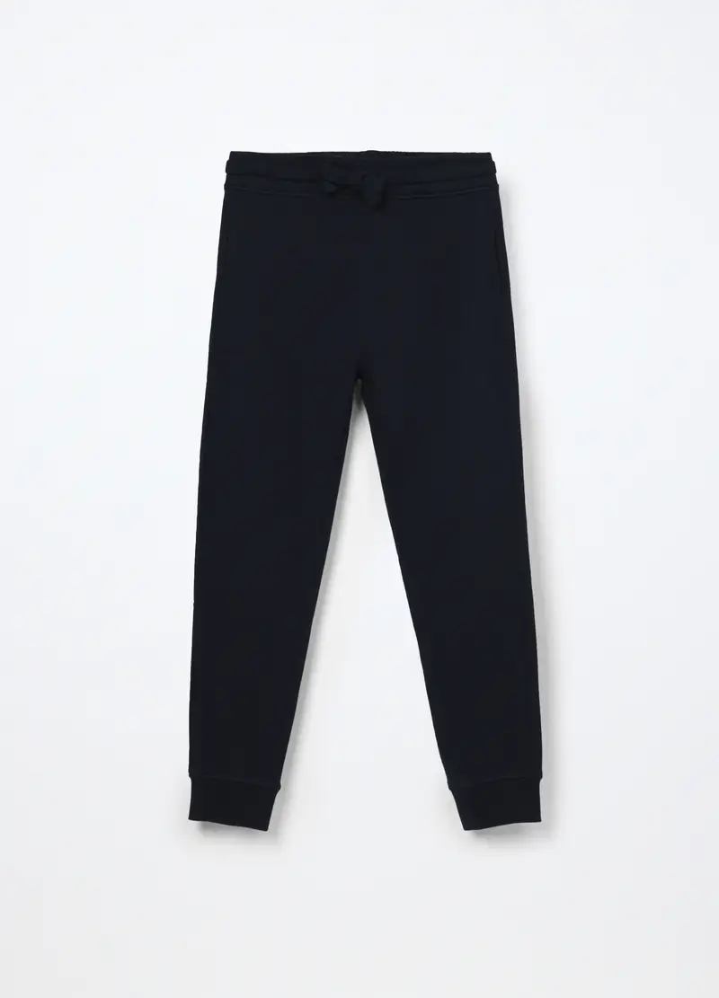 Blukids, Jogger In French Terry Di Puro Cotone Ragazzo, Bambino, Blu scuro, Taglia: 9-10