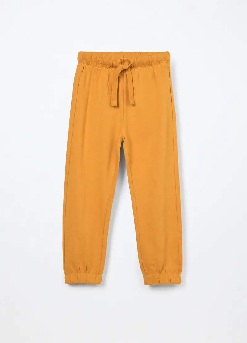 Jogger In French Terry Di Puro Cotone Ragazzo, Bambino, Giallo ocra