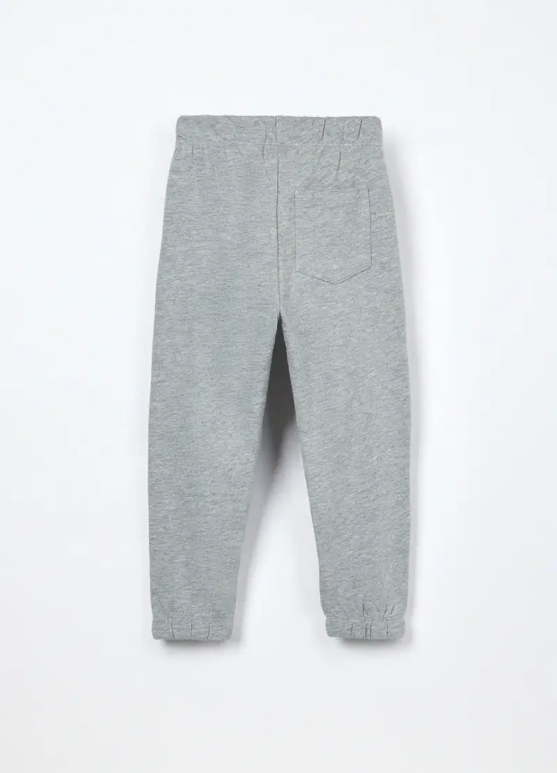 Jogger In French Terry Di Puro Cotone Ragazzo, Bambino, Grigio chiaro melange miniatura 2