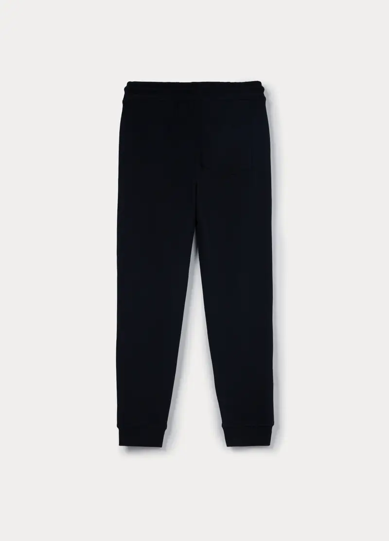 Jogger In French Terry Di Puro Cotone Ragazzo, Bambino, Nero miniatura 2