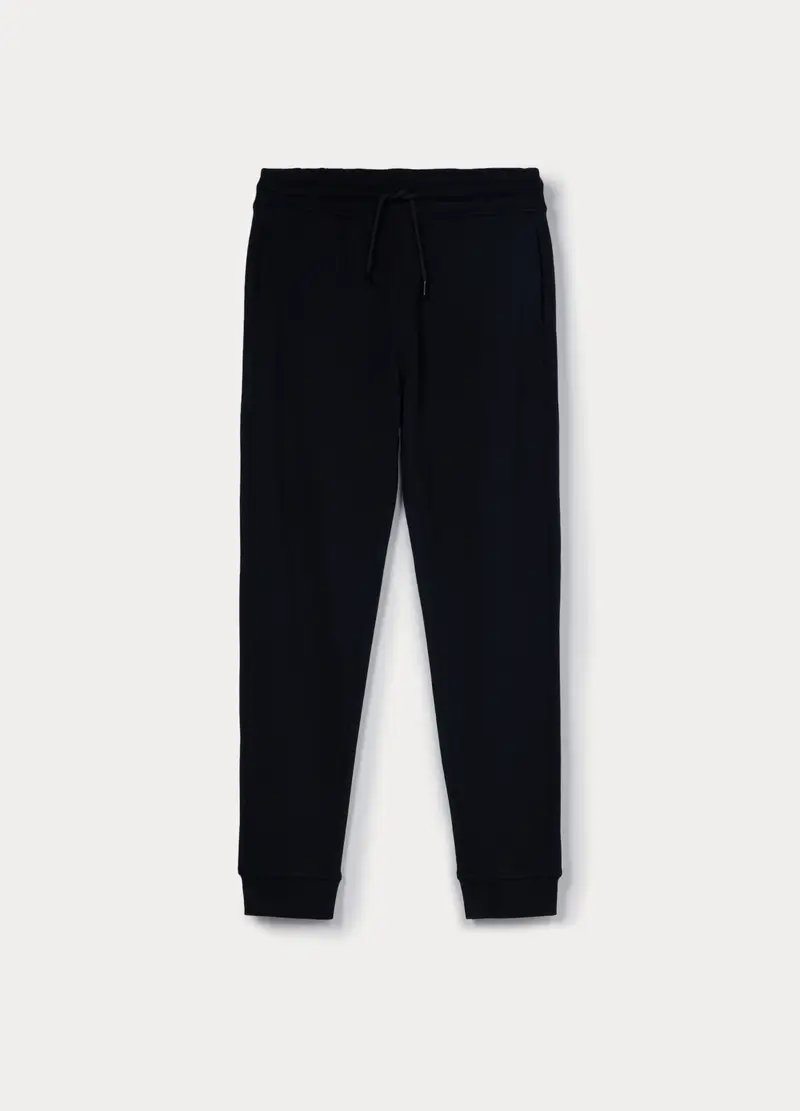 Jogger In French Terry Di Puro Cotone Ragazzo, Bambino, Nero