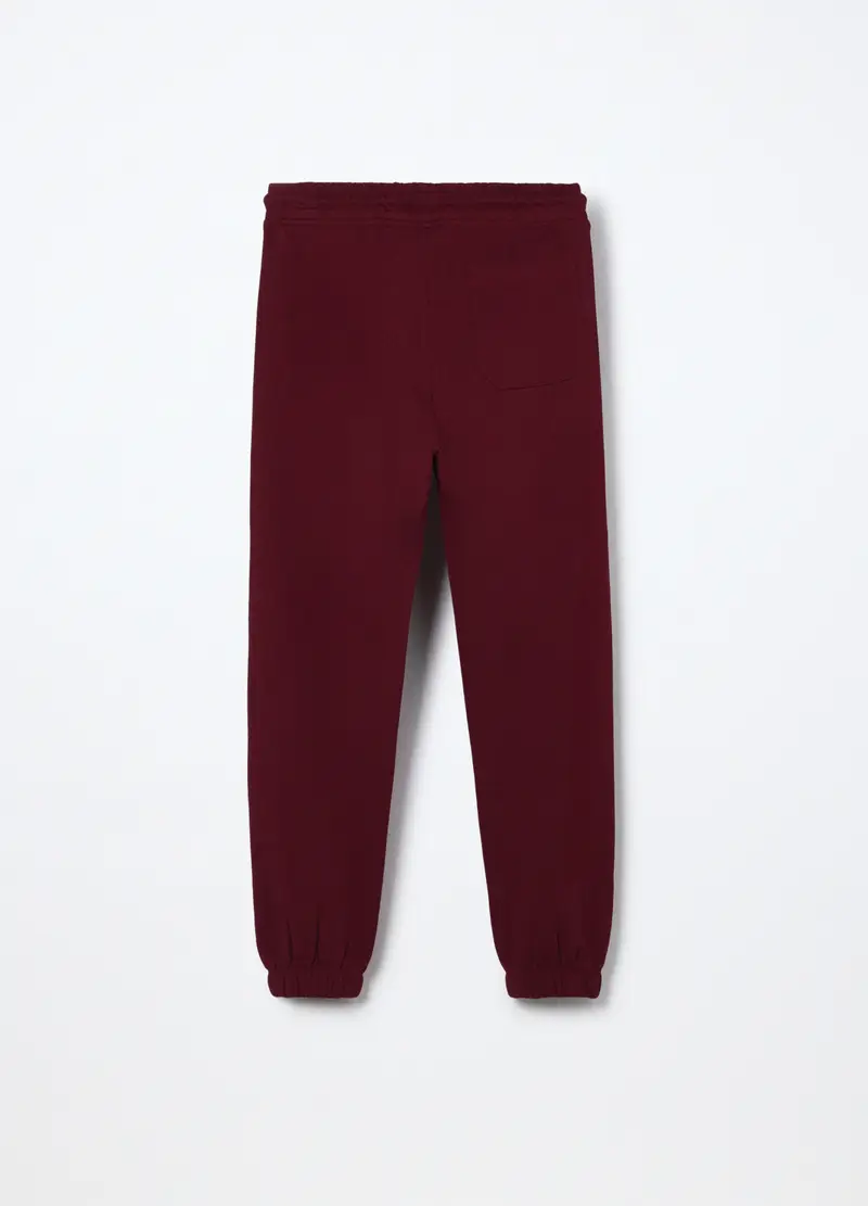 Jogger In French Terry Di Puro Cotone Ragazzo, Bambino, Rosso scuro miniatura 2