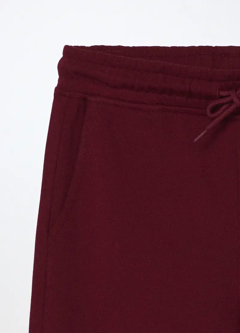 Jogger In French Terry Di Puro Cotone Ragazzo, Bambino, Rosso scuro miniatura 3