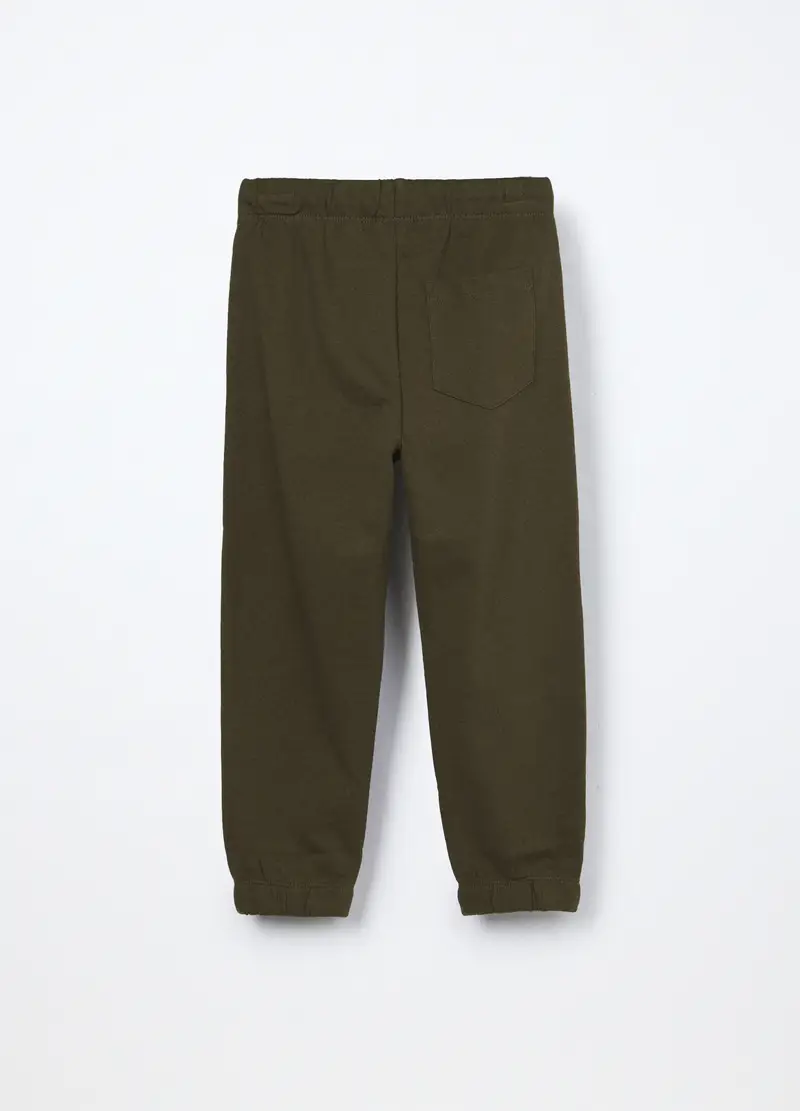 Jogger In French Terry Di Puro Cotone Ragazzo, Bambino, Verde militare miniatura 2