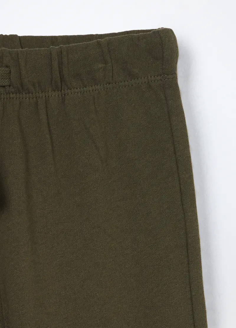 Jogger In French Terry Di Puro Cotone Ragazzo, Bambino, Verde militare miniatura 3