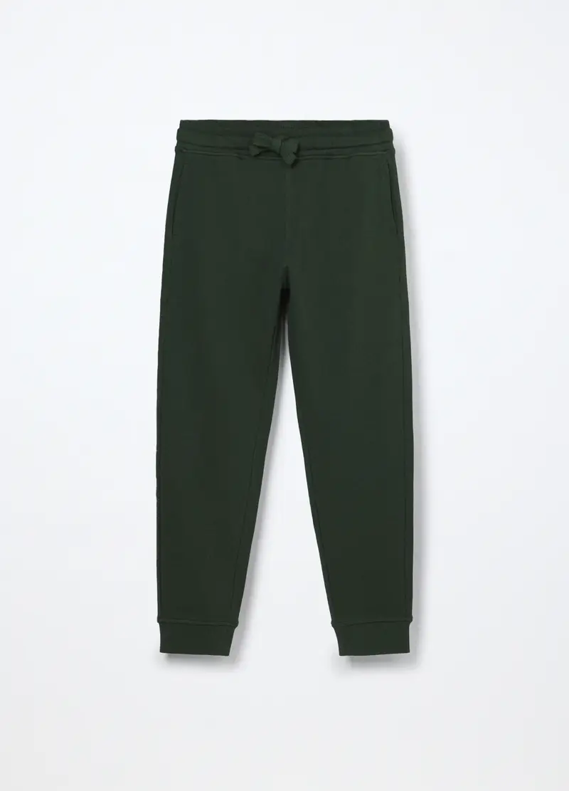 Blukids, Jogger In French Terry Di Puro Cotone Ragazzo, Bambino, Verde scuro, Taglia: 9-10
