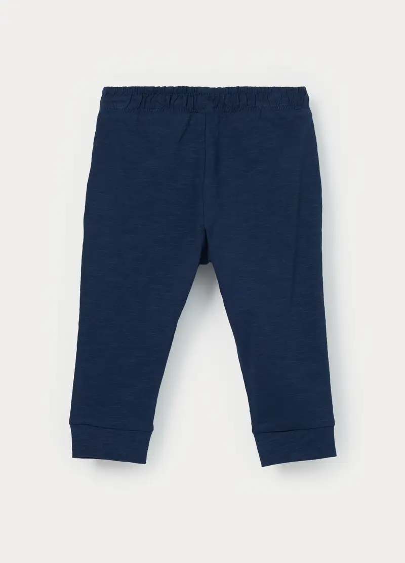 Jogger In Jersey Slub Di Puro Cotone Bimbo, Bambino, Blu Bluette miniatura 2
