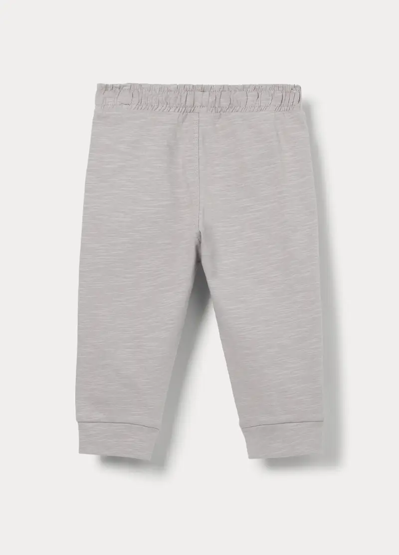 Jogger In Jersey Slub Di Puro Cotone Bimbo, Bambino, Grigio chiaro miniatura 2