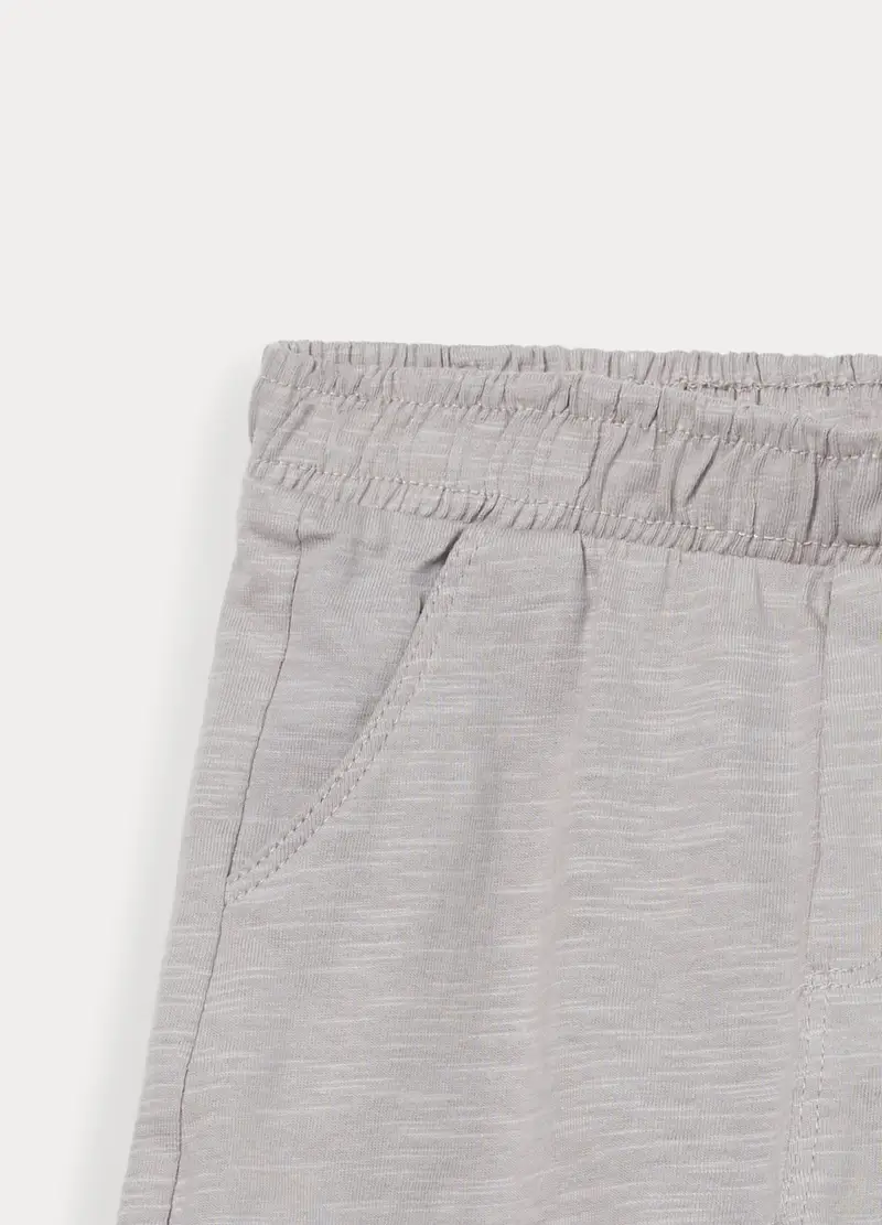 Jogger In Jersey Slub Di Puro Cotone Bimbo, Bambino, Grigio chiaro miniatura 3