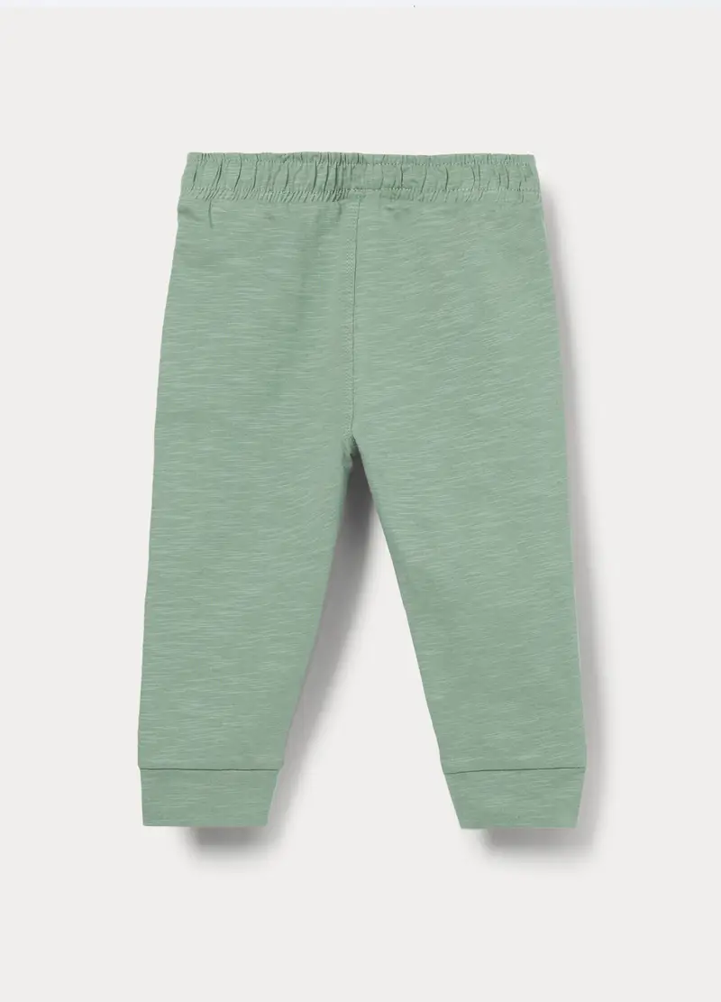 Jogger In Jersey Slub Di Puro Cotone Bimbo, Bambino, Verde chiaro miniatura 2