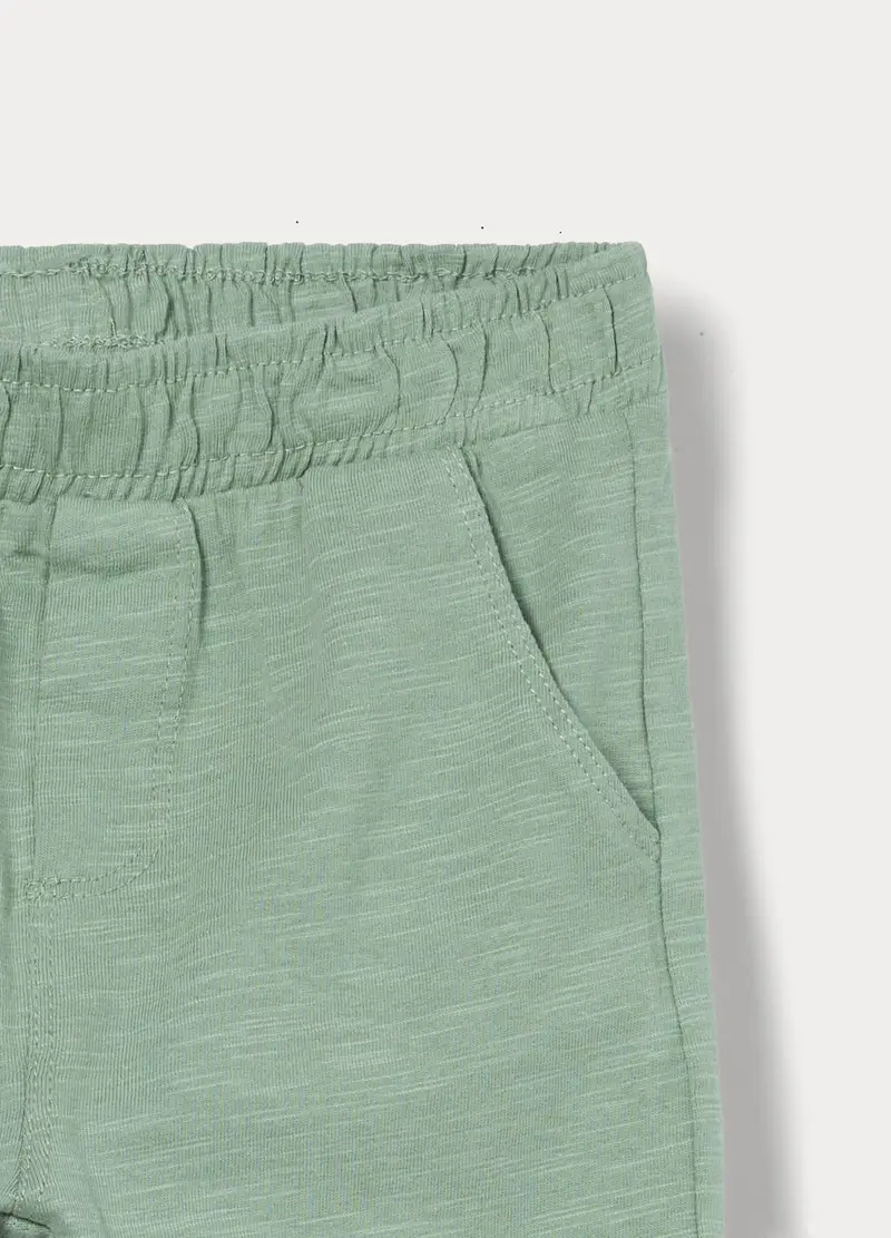 Jogger In Jersey Slub Di Puro Cotone Bimbo, Bambino, Verde chiaro miniatura 3