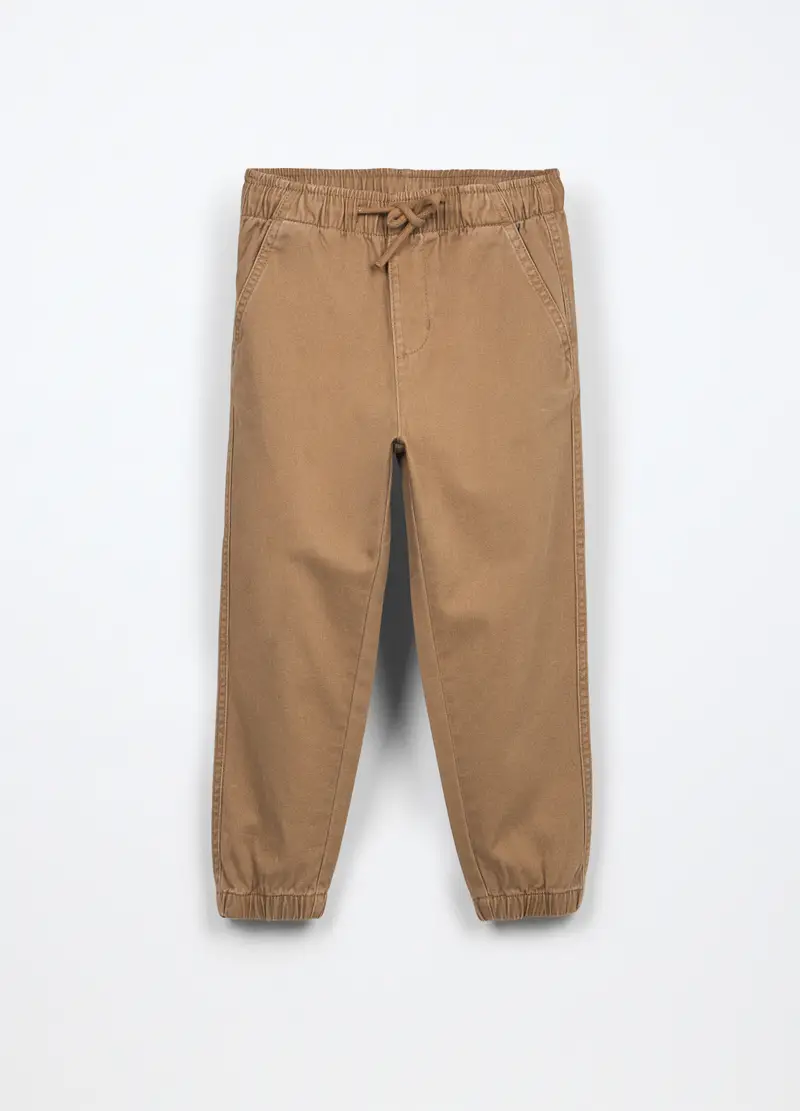 Jogger In Puro Cotone Bambino, Beige chiaro