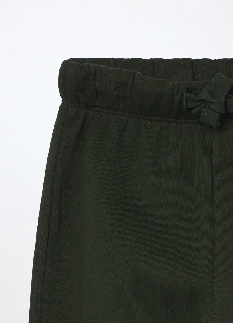 Jogger In Puro Cotone Fleece Bambino, Verde scuro miniatura 3