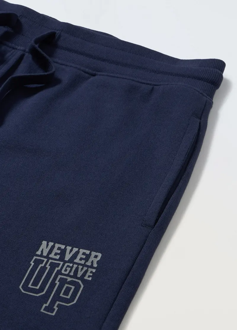 Jogger In Puro Cotone Ragazzo, Bambino, Blu scuro miniatura 2