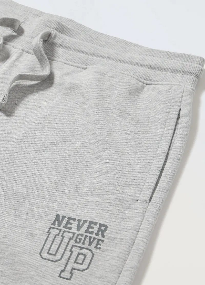 Jogger In Puro Cotone Ragazzo, Bambino, Grigio chiaro melange miniatura 2