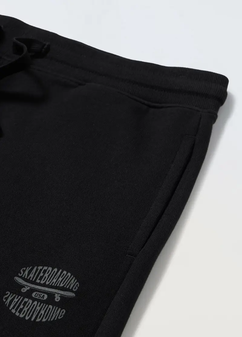 Jogger In Puro Cotone Ragazzo, Bambino, Nero miniatura 2