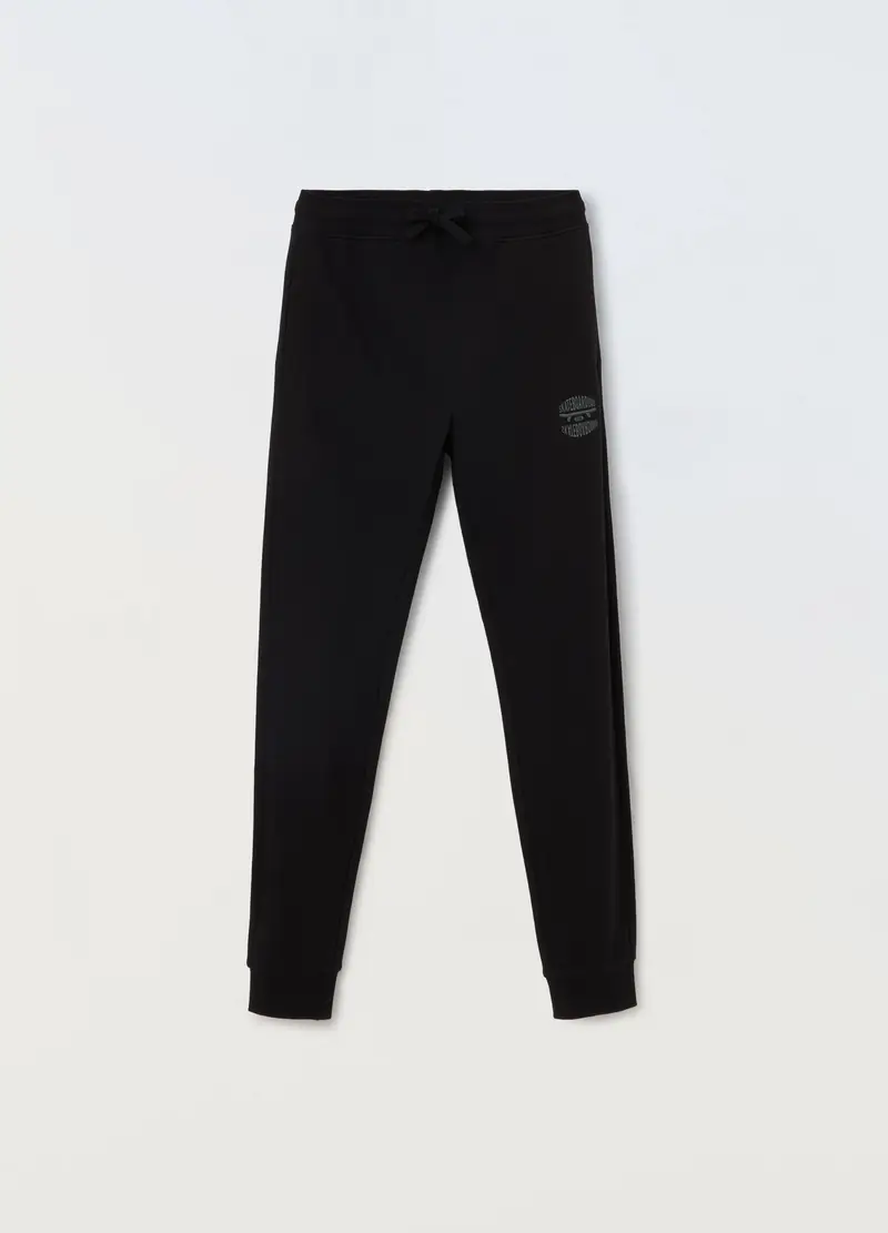 Jogger In Puro Cotone Ragazzo, Bambino, Nero