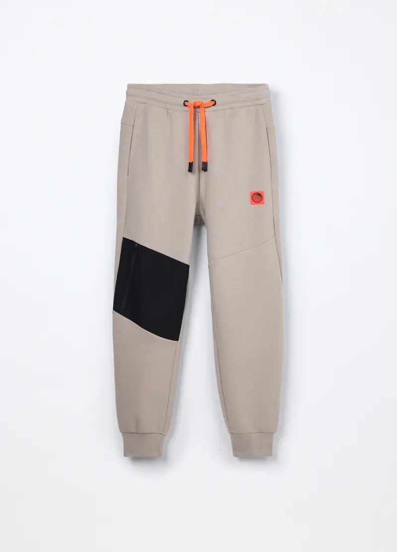 Jogger Misto Cotone Ragazzo, Bambino, Beige chiaro