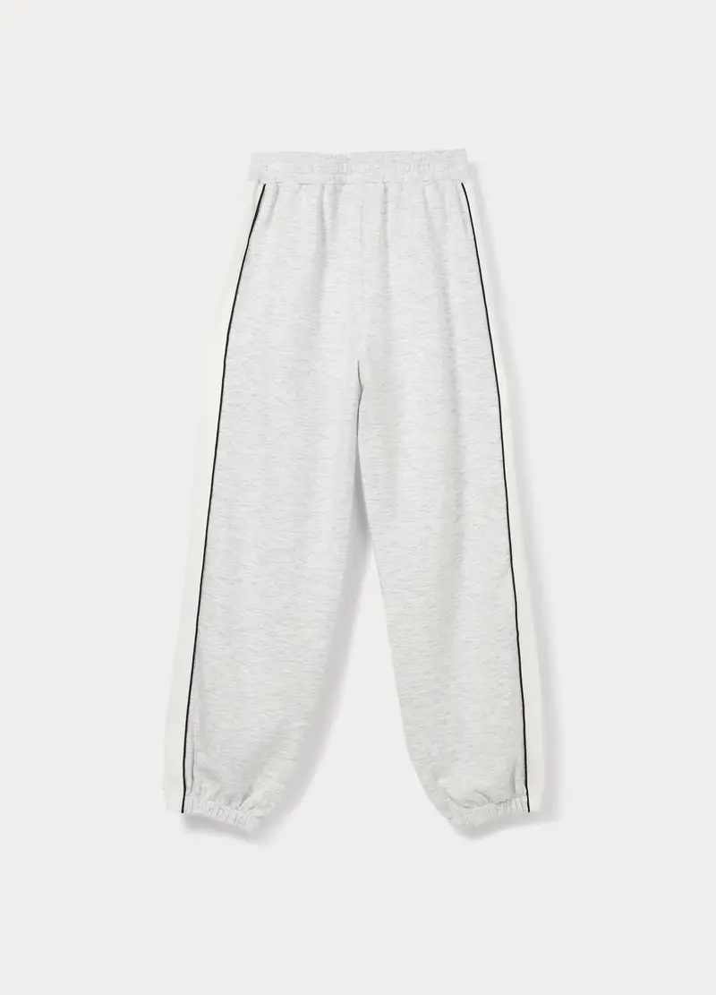 Jogger Misto Viscosa Stretch Regular Fit Ragazza, Bambina, Grigio chiaro melange miniatura 2