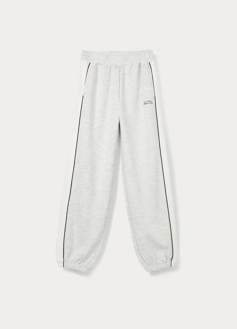 Jogger Misto Viscosa Stretch Regular Fit Ragazza, Bambina, Grigio chiaro melange