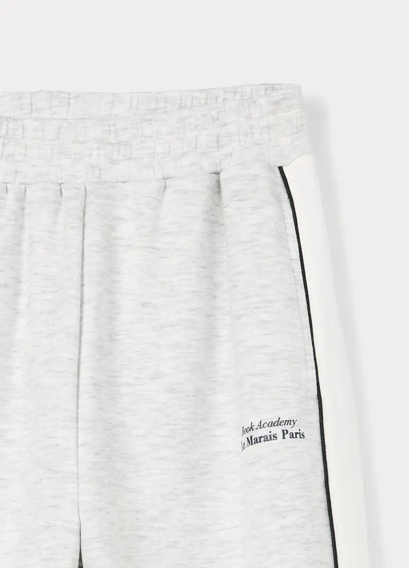 Jogger Misto Viscosa Stretch Regular Fit Ragazza, Bambina, Grigio chiaro melange miniatura 3