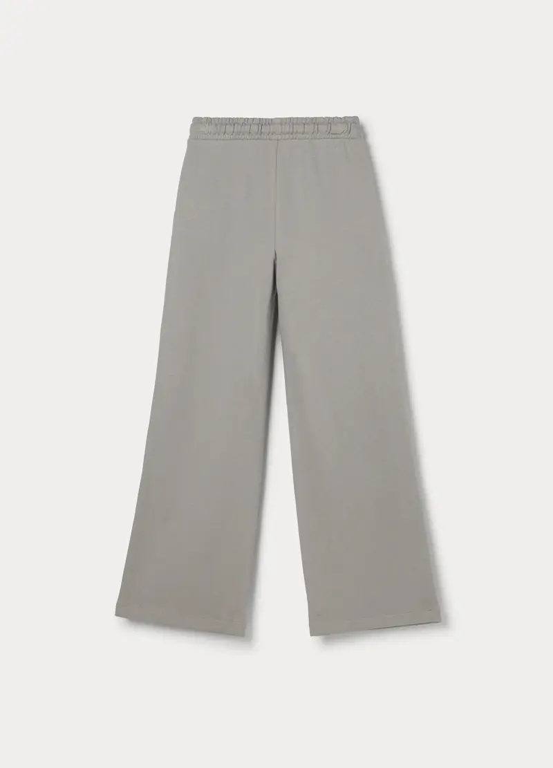 Jogger Wide Leg In French Terry Di Puro Cotone Ragazza, Bambina, Grigio chiaro miniatura 2