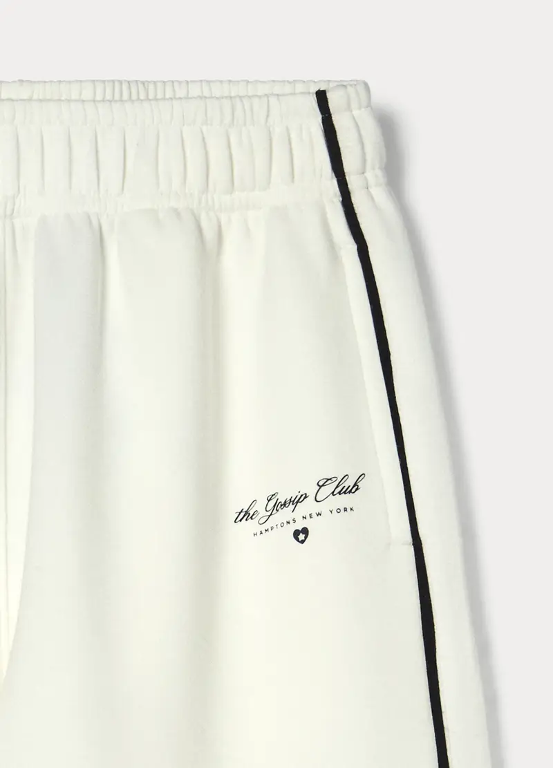 Jogger Wide Leg Misto Cotone Stretch Ragazza, Bambina, Bianco miniatura 3