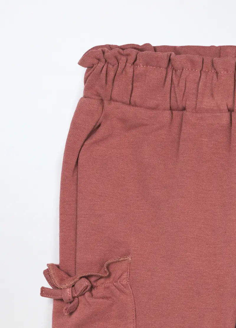 , Joggers In French Terry Di Cotone Stretch Neonata, Bambina, Rosa scuro miniatura 3