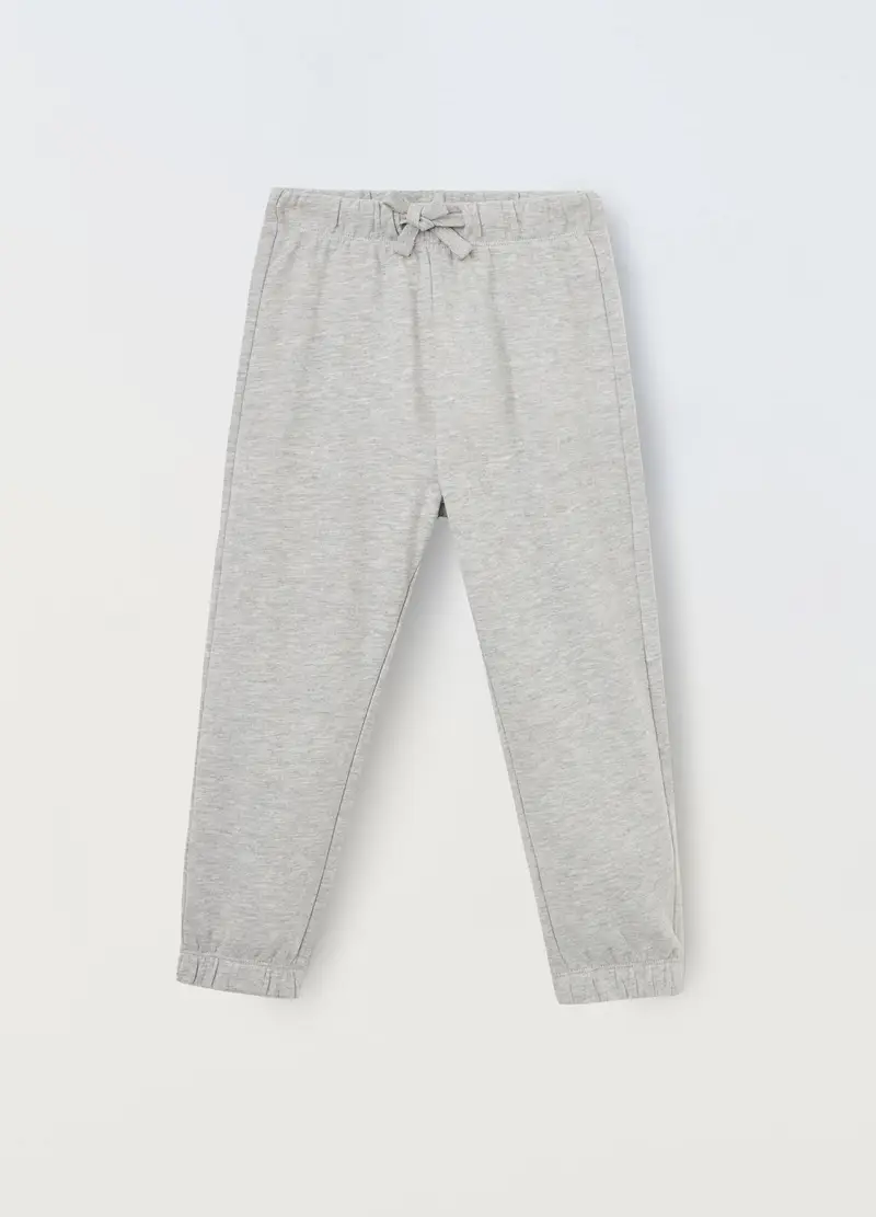 Joggers In French Terry Di Puro Cotone Bambino, Grigio melange