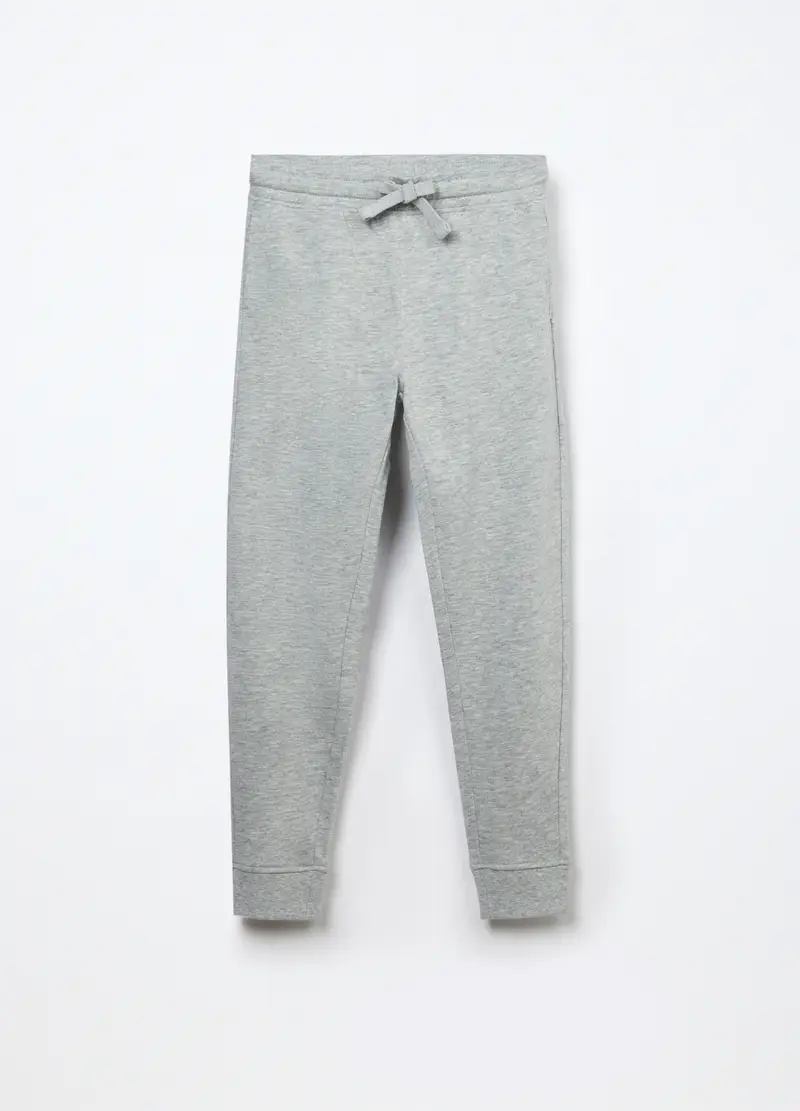 Blukids, Joggers In French Terry Di Puro Cotone Ragazzo, Bambino, Grigio melange, Taglia: 9-10