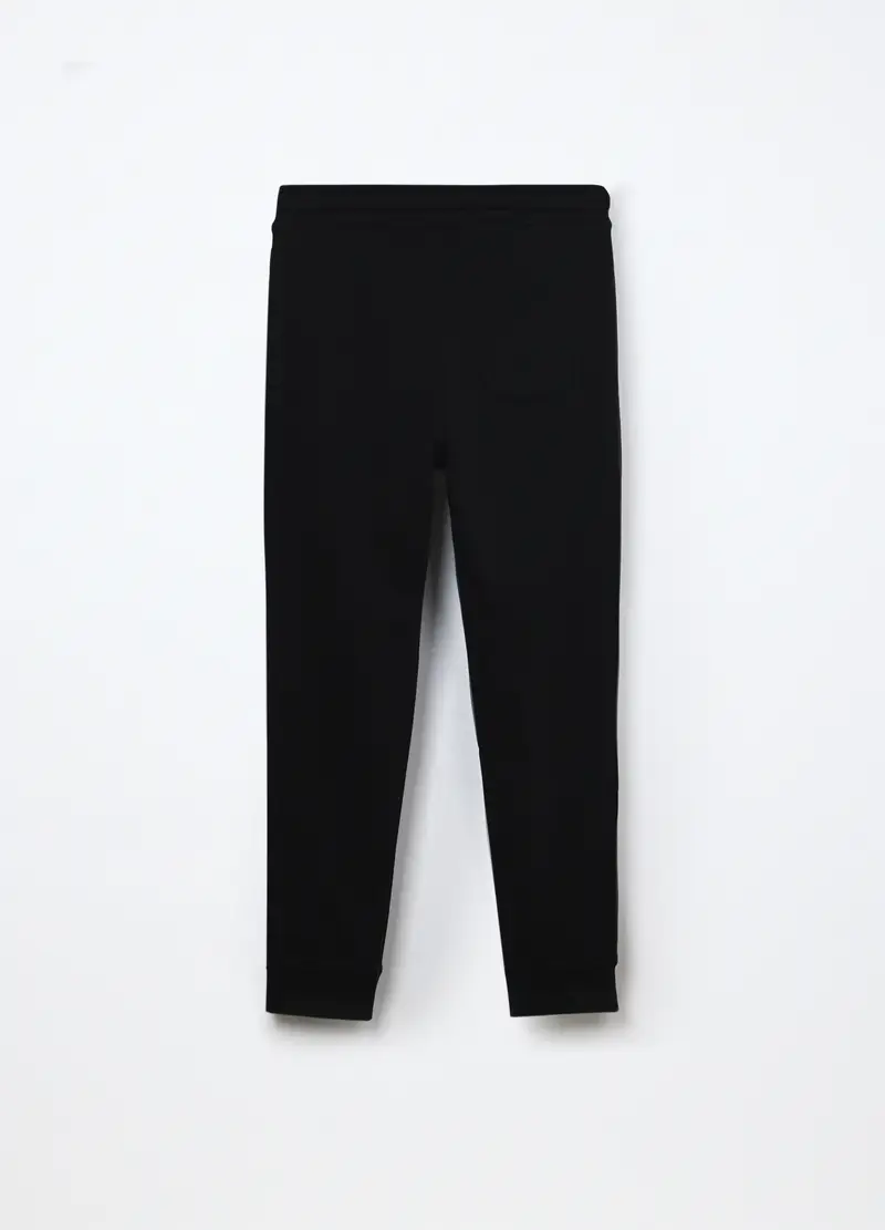 Joggers In French Terry Di Puro Cotone Ragazzo, Bambino, Nero miniatura 2