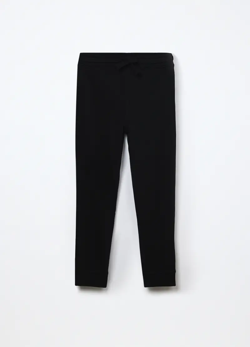 Joggers In French Terry Di Puro Cotone Ragazzo, Bambino, Nero