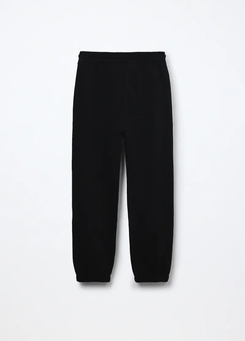 Joggers In French Terry Di Puro Cotone Ragazzo, Bambino, Nero miniatura 2