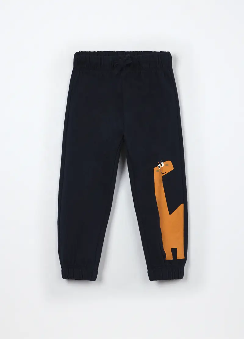 Joggers In Puro Cotone Fleece Neonato, Bambino, Blu scuro