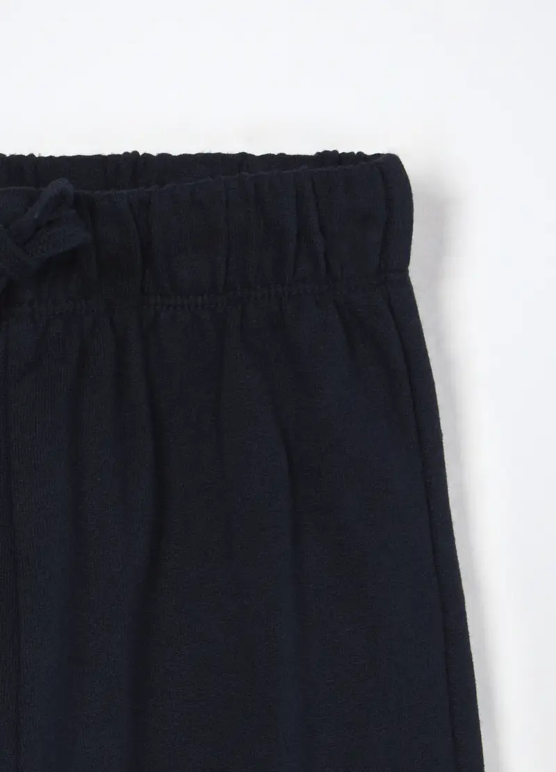 Joggers In Puro Cotone Fleece Neonato, Bambino, Blu scuro miniatura 3