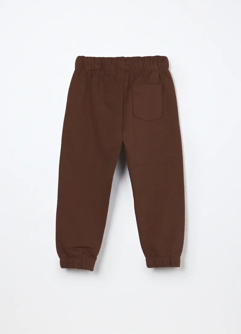 Joggers In Puro Cotone Fleece Neonato, Bambino, Marrone scuro miniatura 2