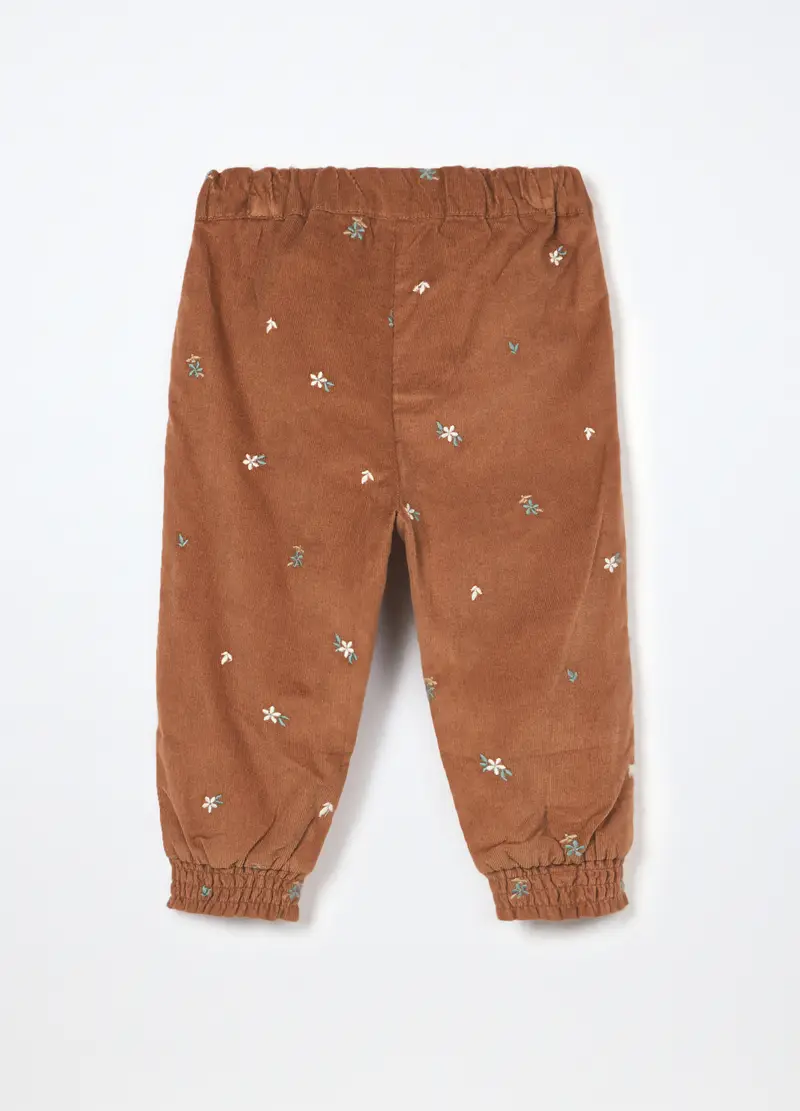 Joggers In Velluto A Coste Neonata, Bambina, Marrone cioccolato miniatura 2