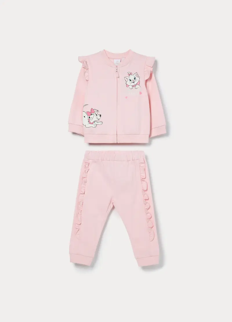 Jogging Disney Set In French Terry Di Puro Cotone Neonata, Rosa pastello