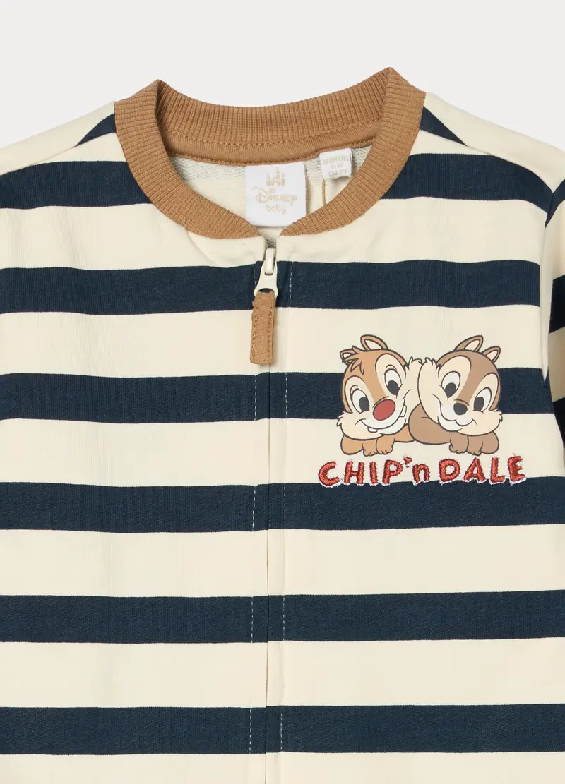 Jogging Disney Set In French Terry Di Puro Cotone Neonato, Beige scuro miniatura 3