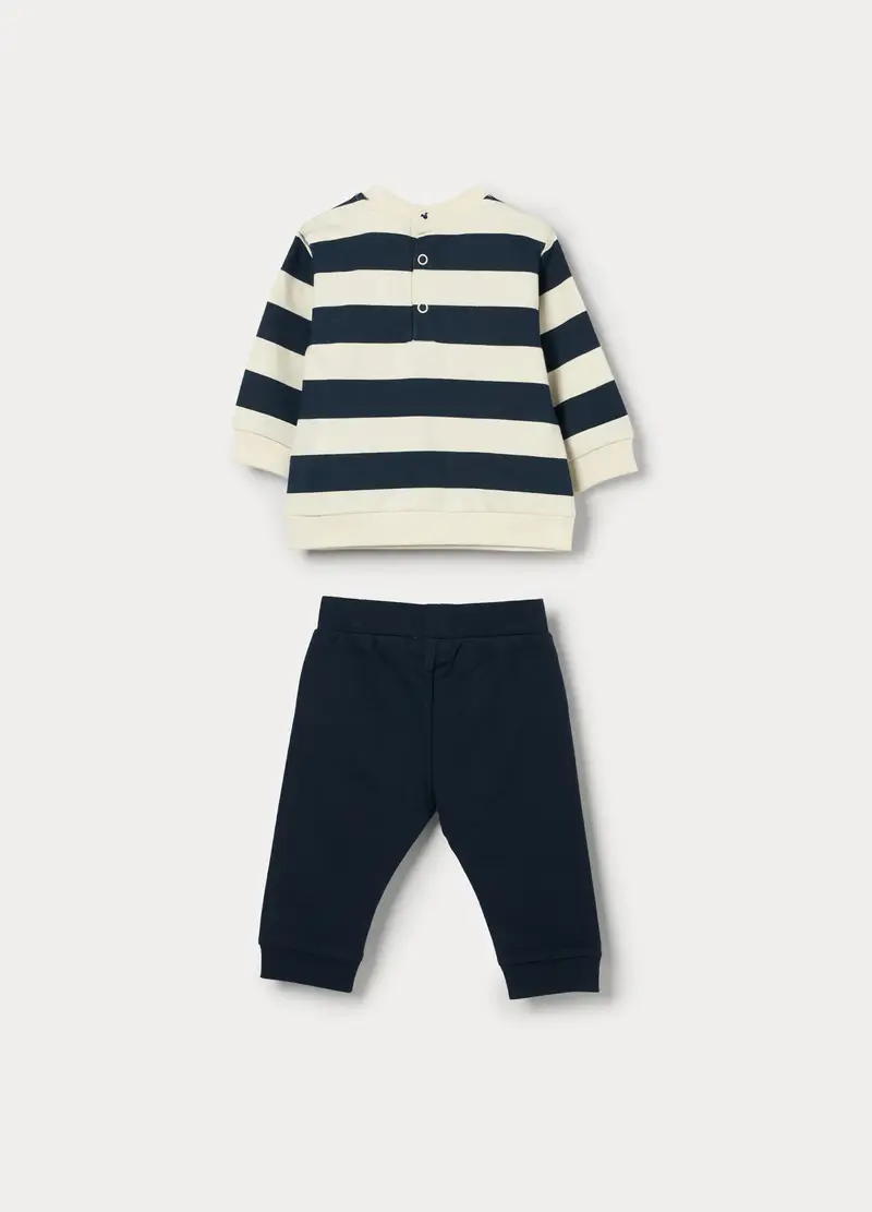 Jogging Disney Set In French Terry Di Puro Cotone Neonato, Blu navy miniatura 2