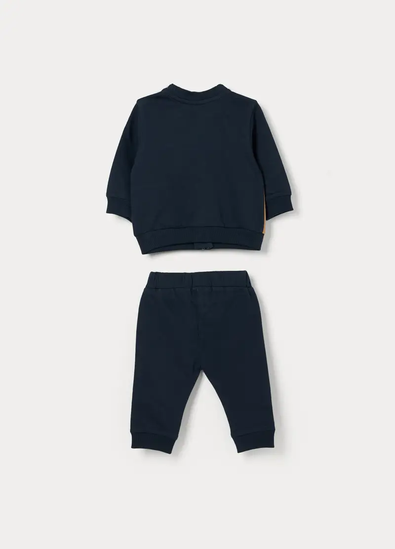 Jogging Disney Set In French Terry Di Puro Cotone Neonato, Blu navy miniatura 2
