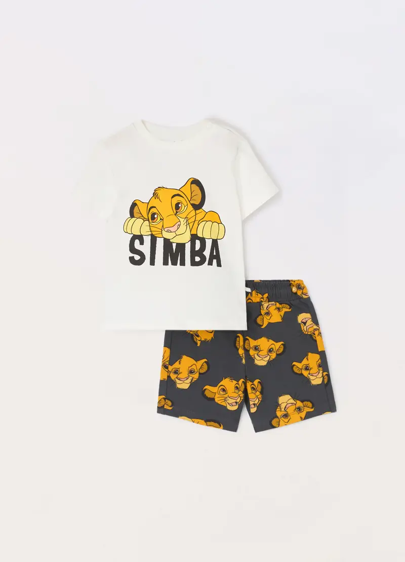 Blukids, Jogging Set Corto In Jersey Di Puro Cotone Neonato, Bambino, Bianco, Taglia: 9-12