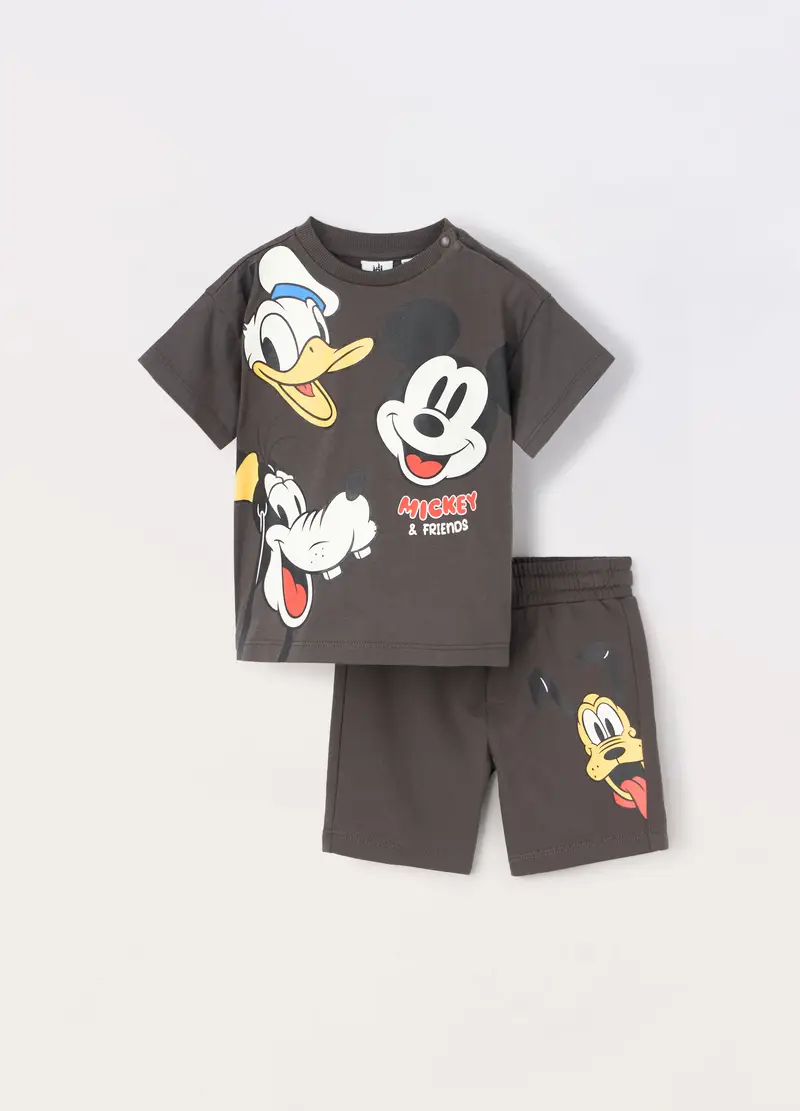 Blukids, Jogging Set Corto In Jersey Di Puro Cotone Neonato, Bambino, Grigio scuro, Taglia: 12-18