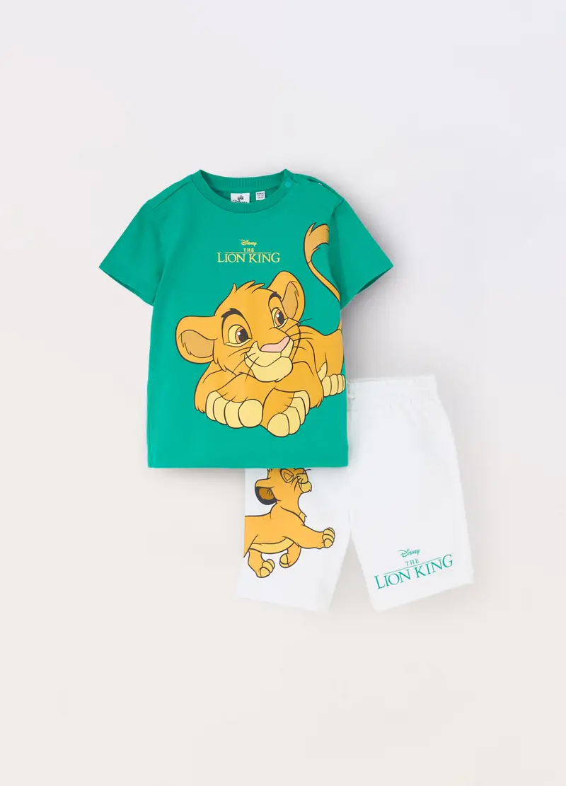 Blukids, Jogging Set Corto In Jersey Di Puro Cotone Neonato, Bambino, Verde foglia, Taglia: 18-24