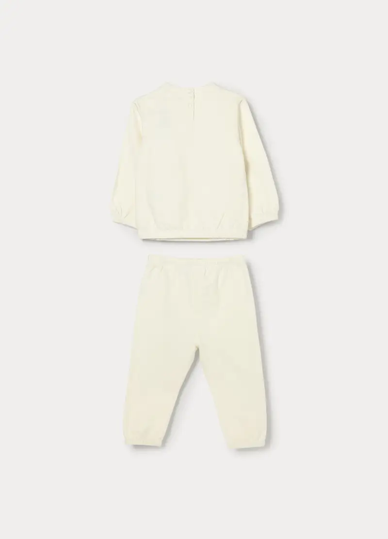 Jogging Set Disney In French Terry Di Cotone Stretch Bimba, Bambina, Bianco miniatura 2