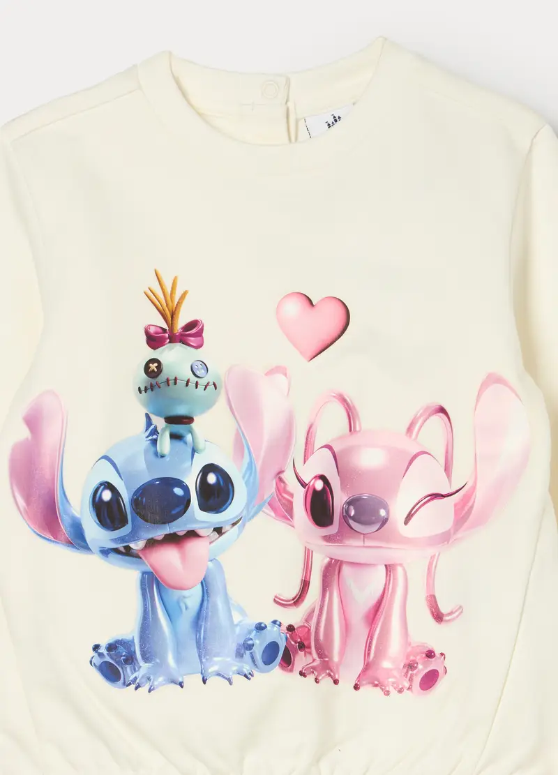 Jogging Set Disney In French Terry Di Cotone Stretch Bimba, Bambina, Bianco miniatura 3