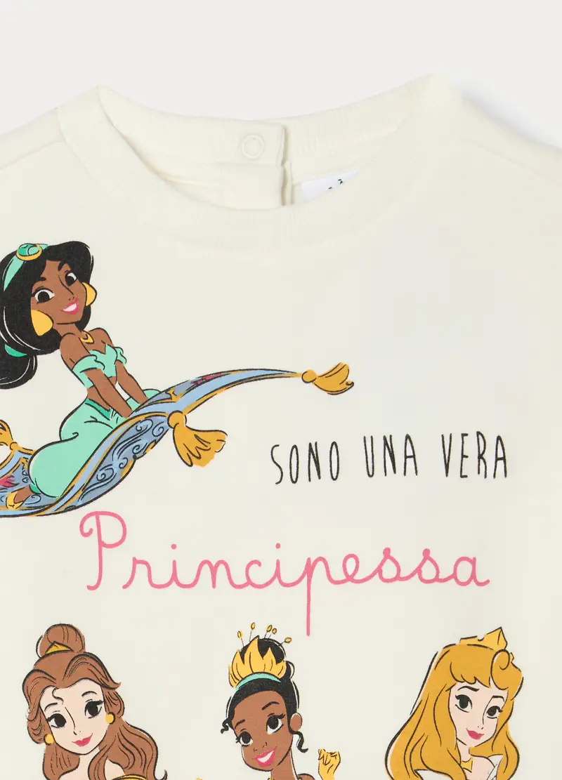 Jogging Set Disney In French Terry Di Cotone Stretch Bimba, Bambina, Bianco/Rosa miniatura 3