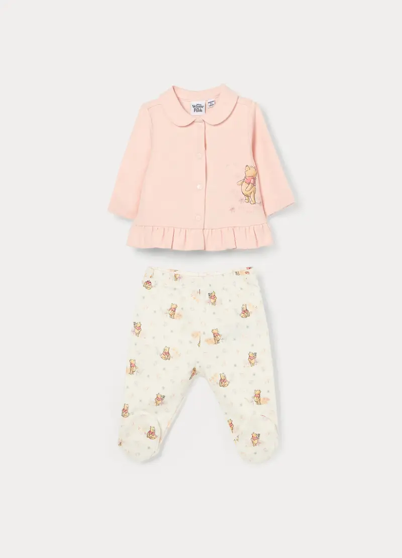 Jogging Set Disney In French Terry Di Cotone Stretch Neonata, Rosa chiaro